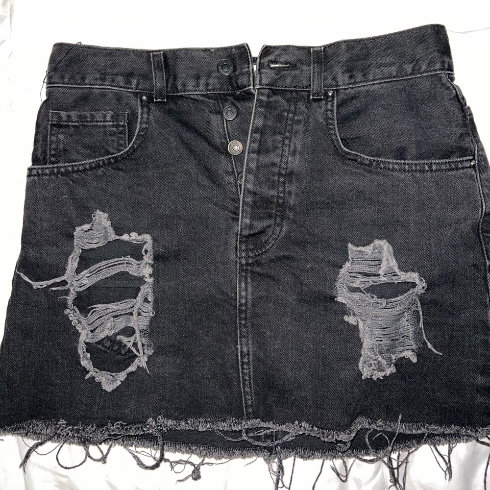 Black jean skirt